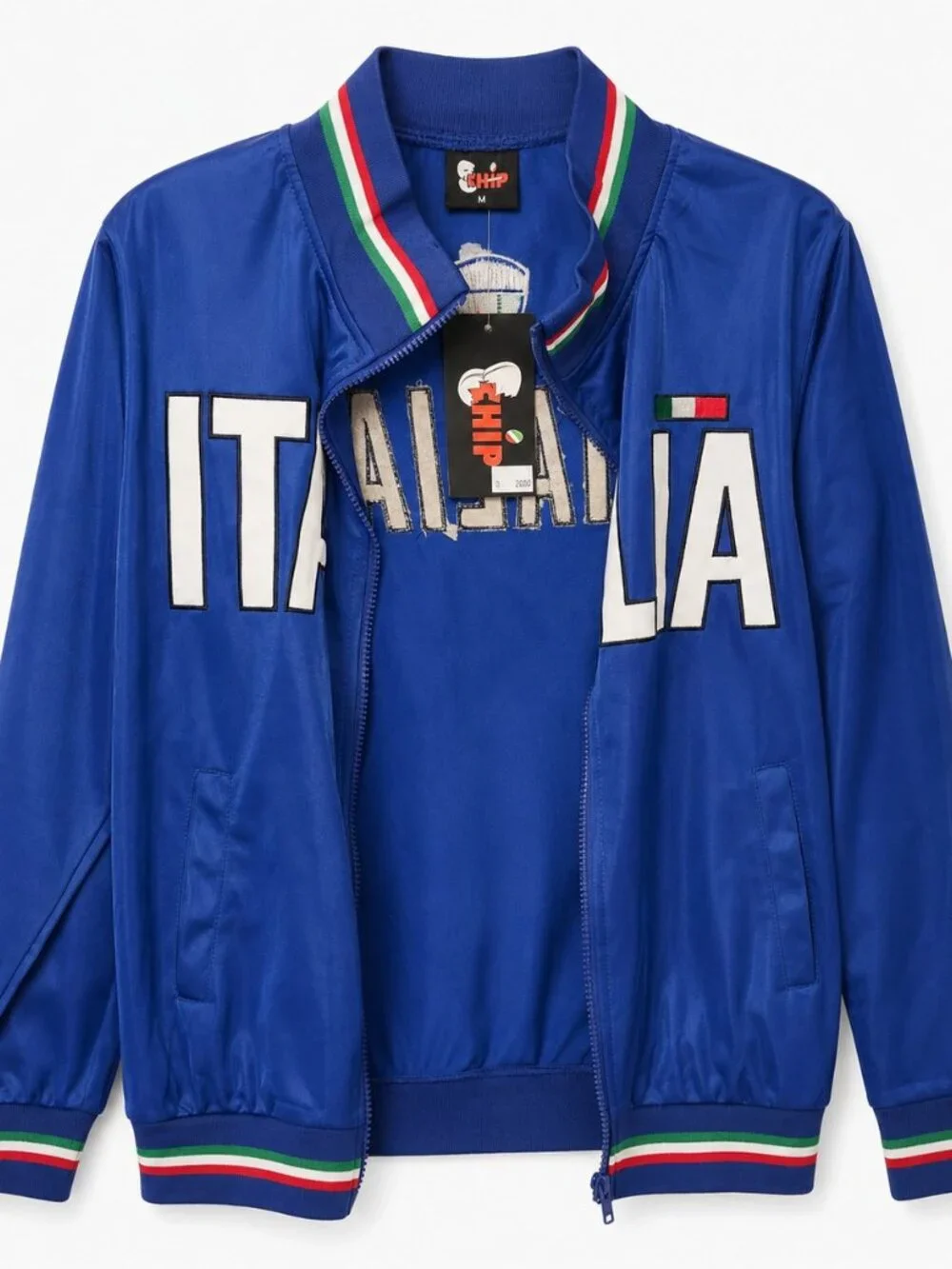 CHIP Italia Blue Track Jacket Men’s Medium NWT Italian Flag Zip-Up